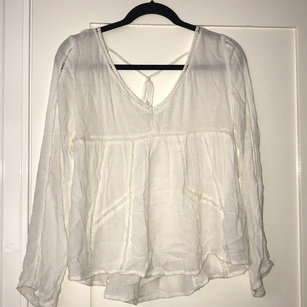 ABERCOMBIE WHITE PEASANT TOP